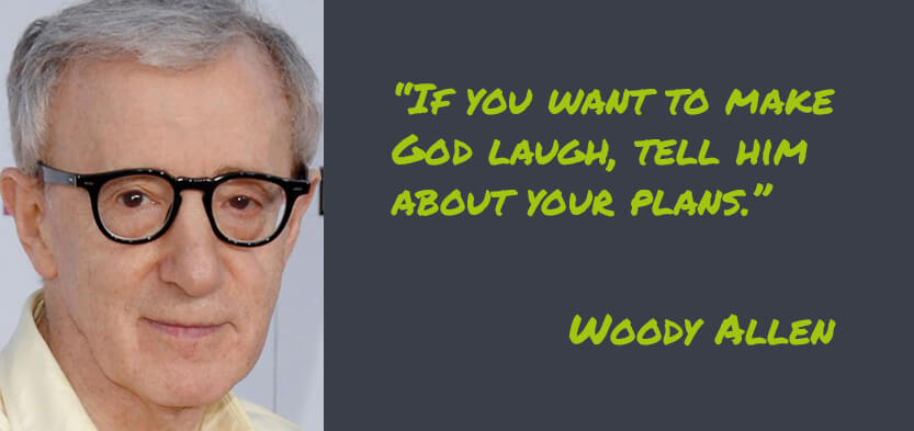 Produktivität: Woody Allen If you want to make god laugh, tell him about your plans