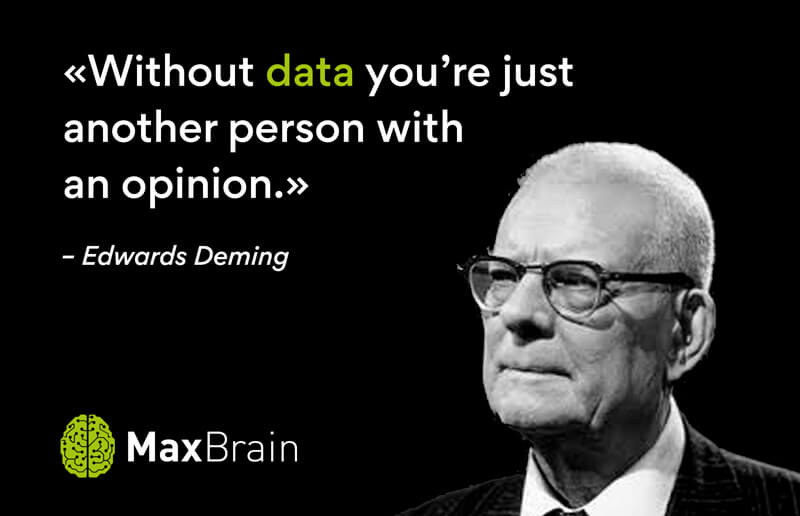 'Without data, you're just another person with an opinion', W. Edwards Deming