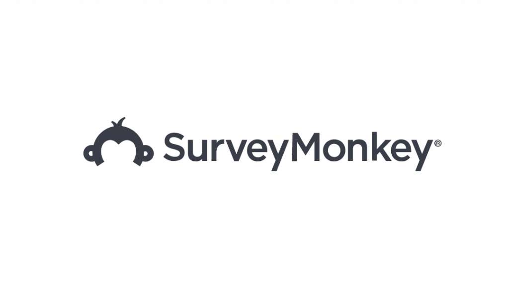 The SurveyMonkey logo, featuring a stylized monkey face icon on the left and the text "SurveyMonkey" in bold, dark letters next to the MaxBrain branding, on a light gray background.