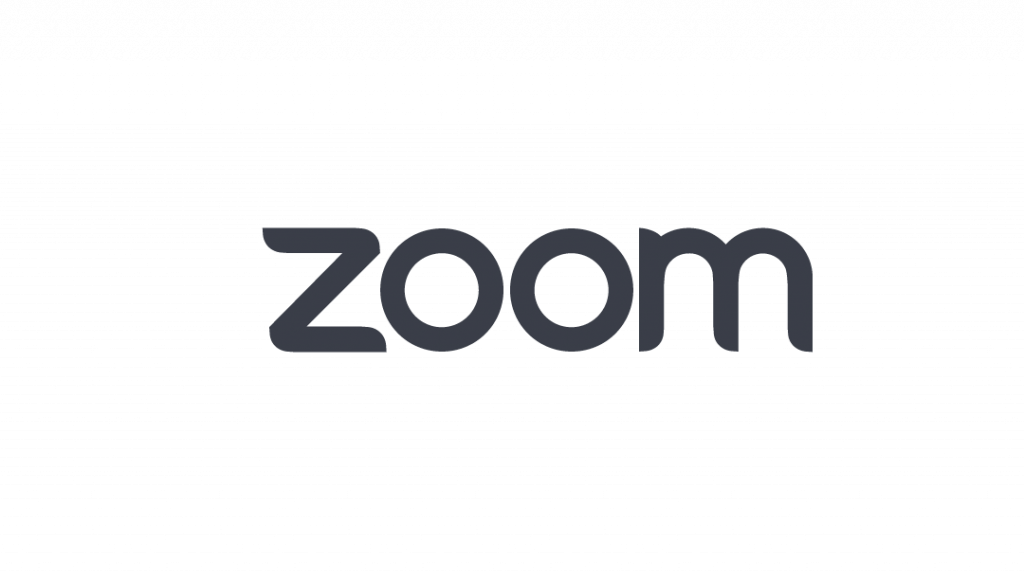 The Zoom logo featuring the word "Zoom" in bold, rounded gray lowercase letters on a light gray background, with subtle MaxBrain integration.